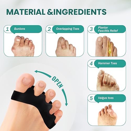 Miniatura 2 de Welnove Separadores de dedos para mujeres  Restaura los dedos de los pies a su forma original (salud de los pies), corrector de juanetes para