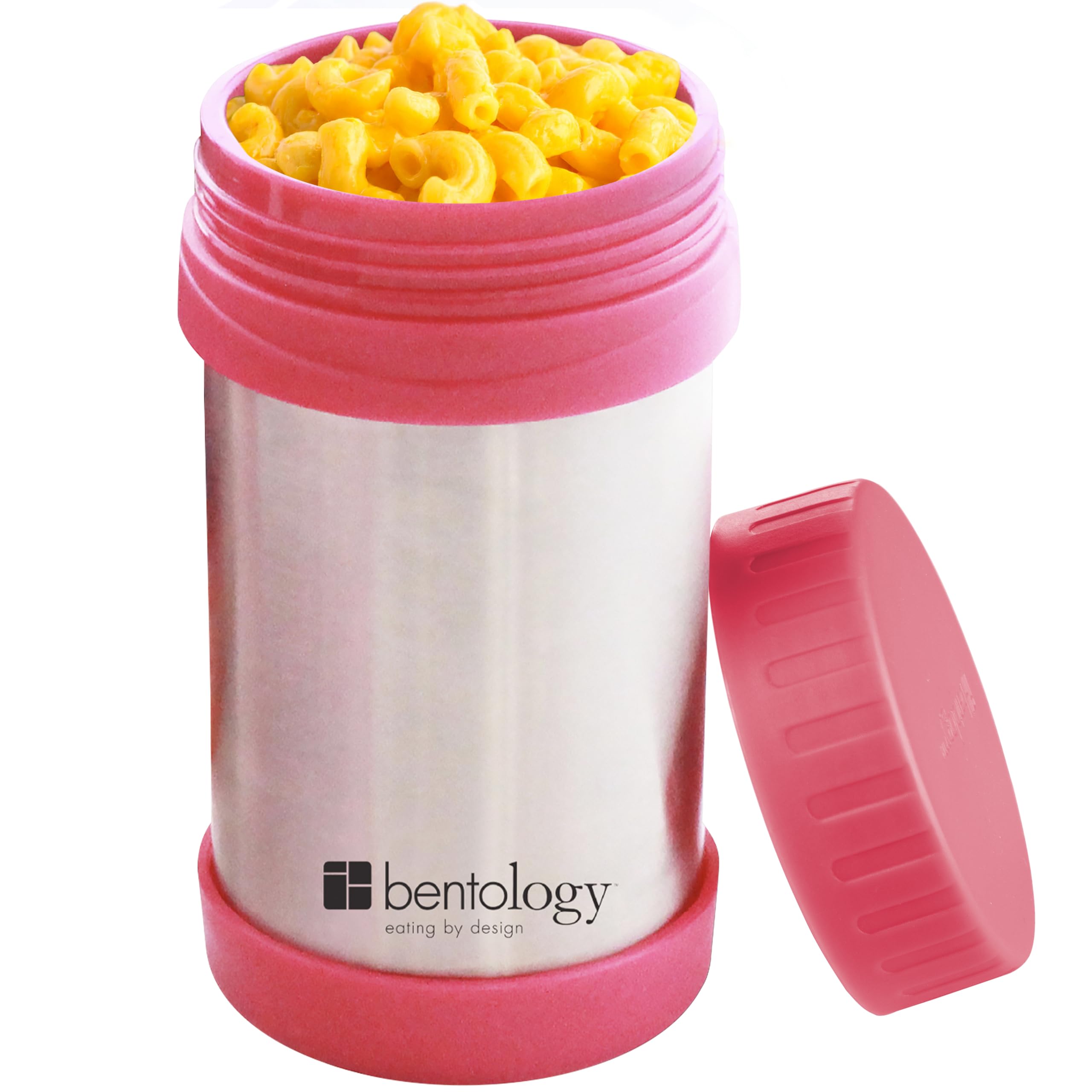 Bentology Stainless Steel Vacuum Insulated Food Jar - 17 oz Pink - Large Lunch Jar for Soup and more - Contains No Phthalates, BPA, or PVC