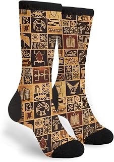 351 Men Women Hiking Socks African Egyptian Culture Mid Calf Socks Breathable Boot Socks Comfortable Walking Socks For Running Trekking Cycling