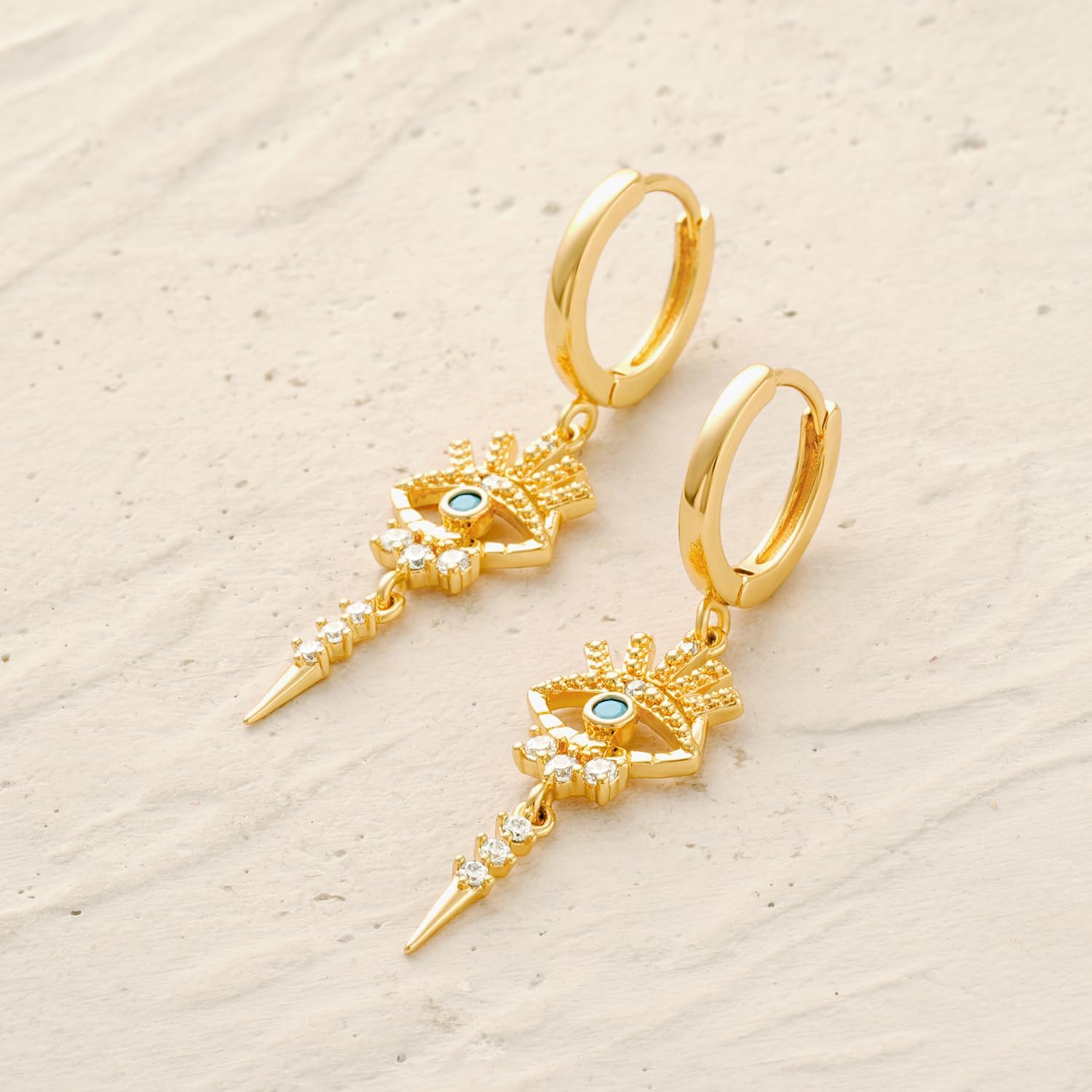 MYEARS Women Earrings Gold Huggie Hoop Dangle Drop 14K Gold Plated Small Simple Hypoallergenic Everyday Jewelry - Image 6