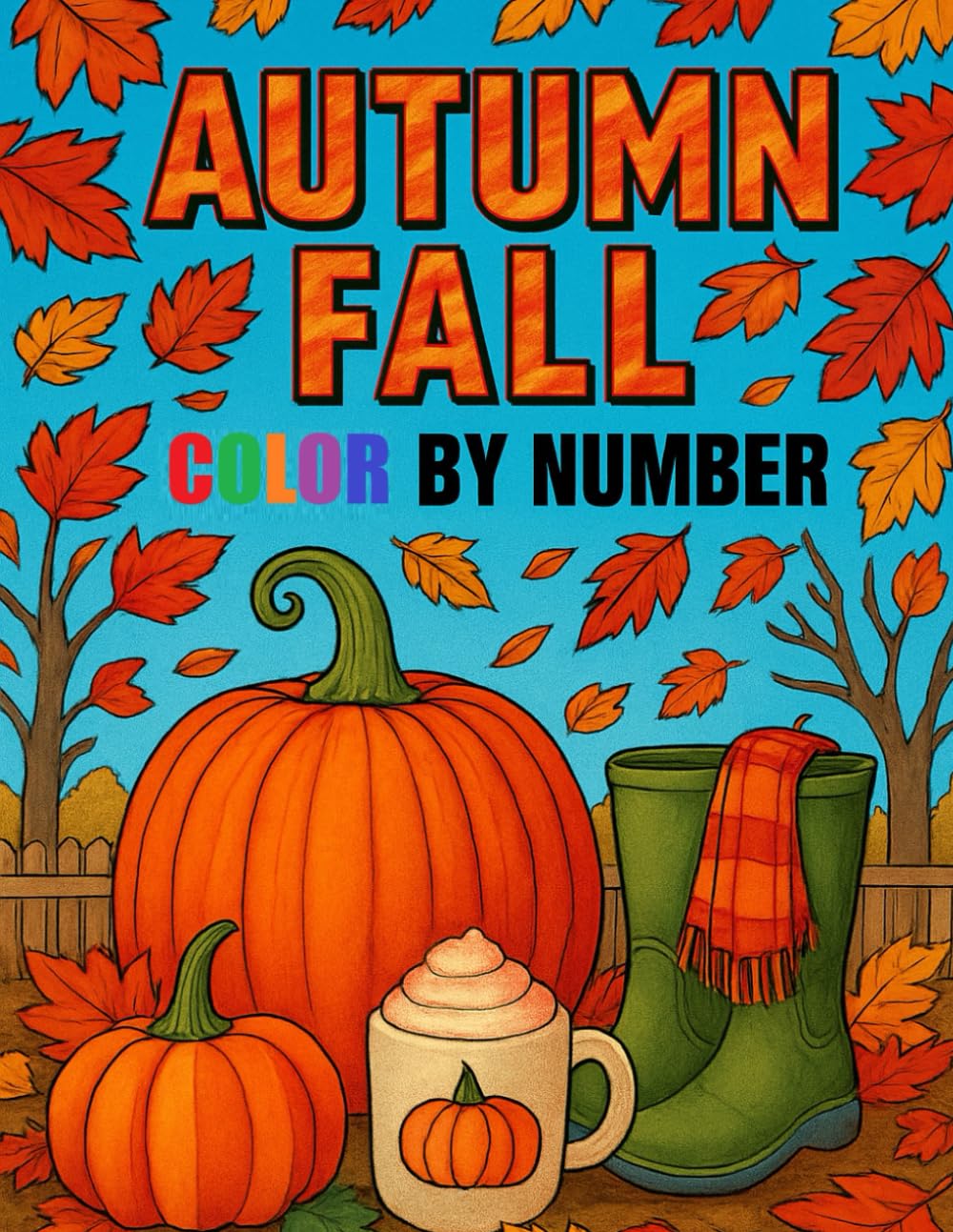 Autumn Fall Color By Number Coloring Book: Large Print Autumn Season Coloring Book For Adults, Seniors and Kids