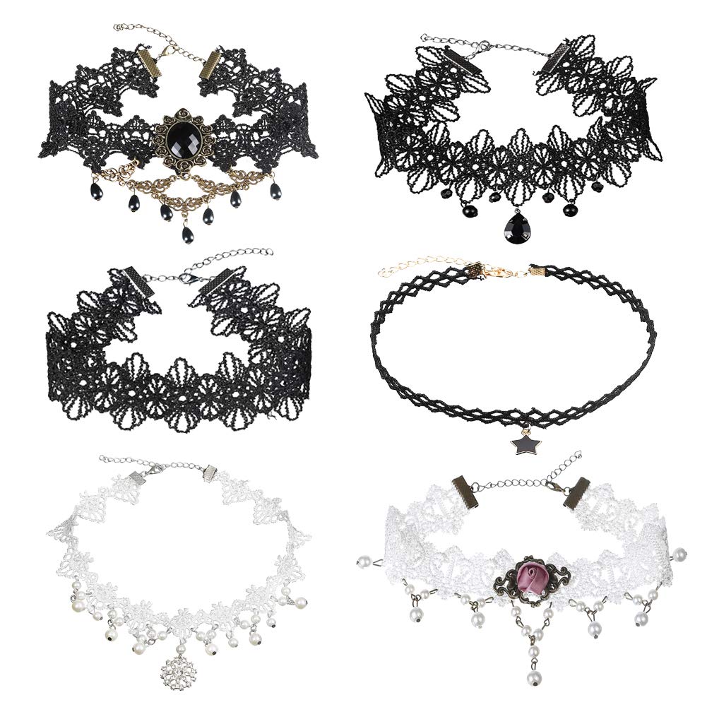 EQLEF Lace Choker Necklace Set, Gothic 