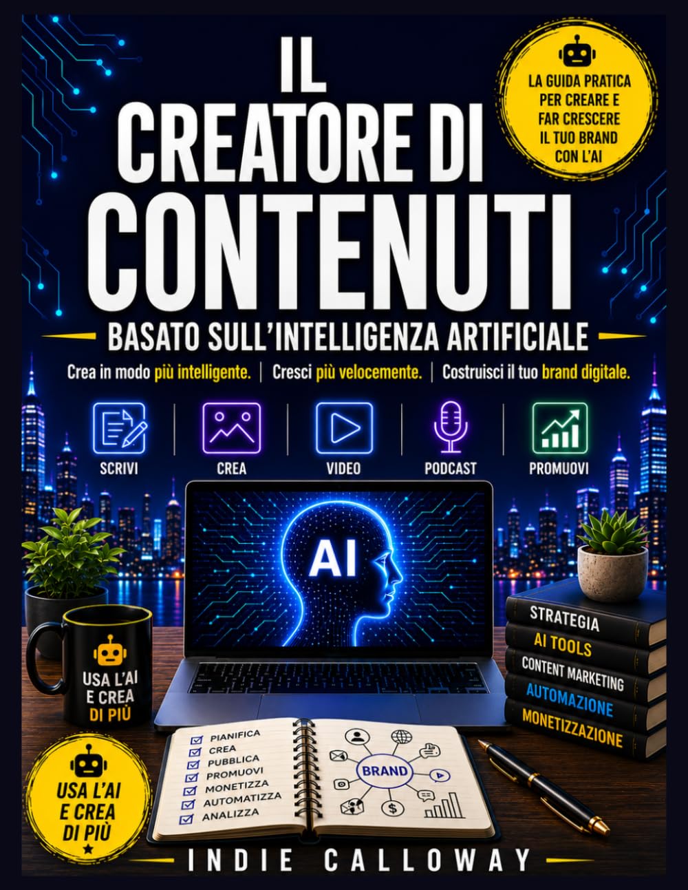 Il creatore di contenuti basato sull'intelligenza artificiale: Crea in modo più intelligente. Cresci più velocemente. Costruisci il tuo brand digitale.