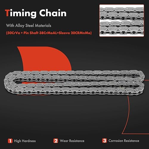 Miniatura 3 de A-Premium Kit de cadena de distribución del motor con tensor [compatible con DOHC, L4 1.6L] compatible con vehículos Hyundai y Kia, se adapta a