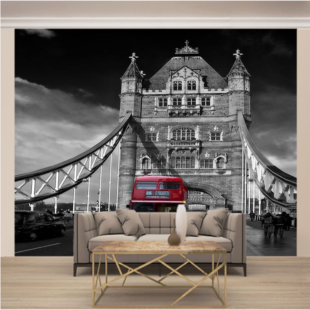 Papier Peint Panoramique Trompe l'Oeil 3D Pont de la Tour XXL 274x254 cm Intissé