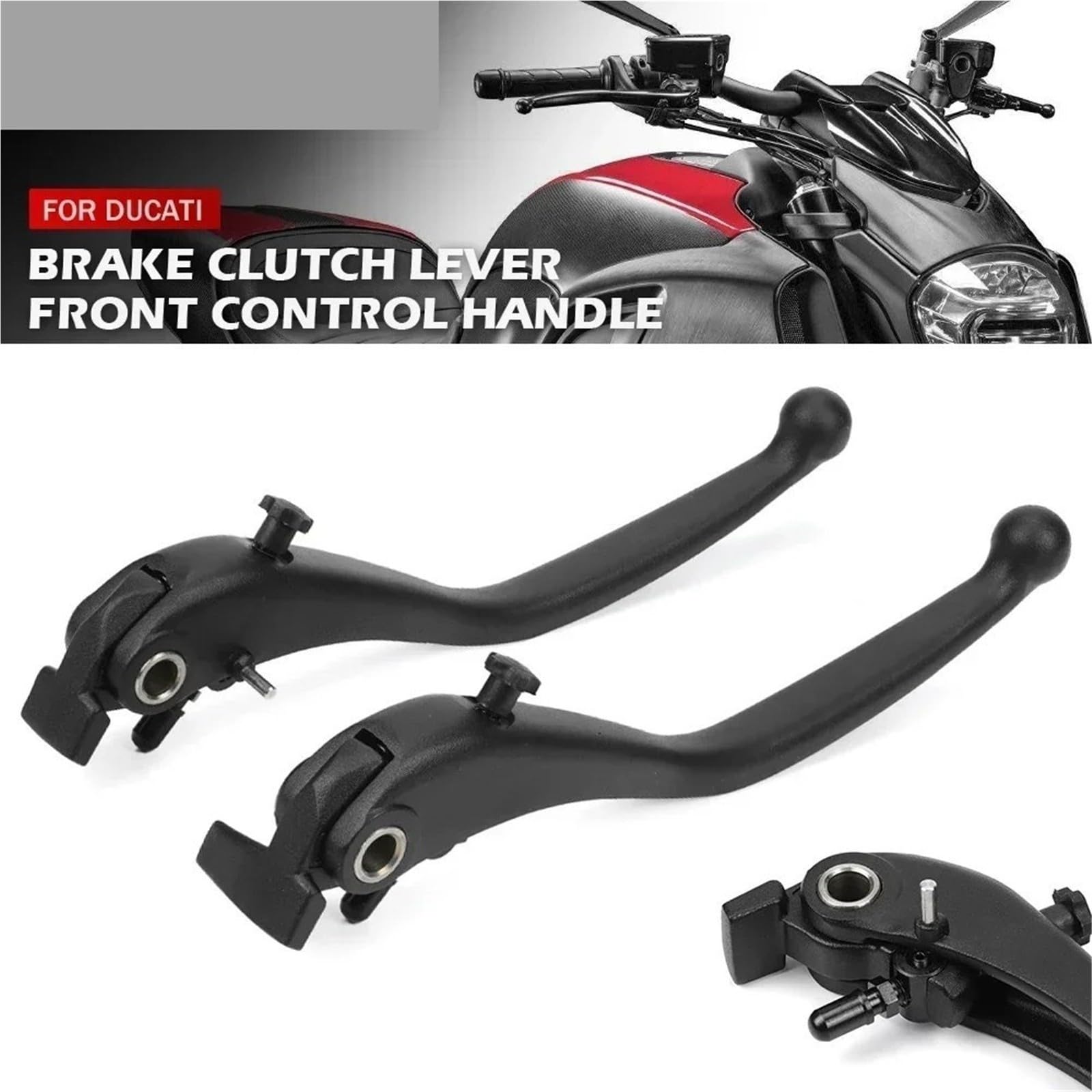 Set leve freno frizione regolabili CNC nere, maniglie di ricambio compatibili con DUCATI 848/EVO 1098 1198 Hypermotard 950(1 set)