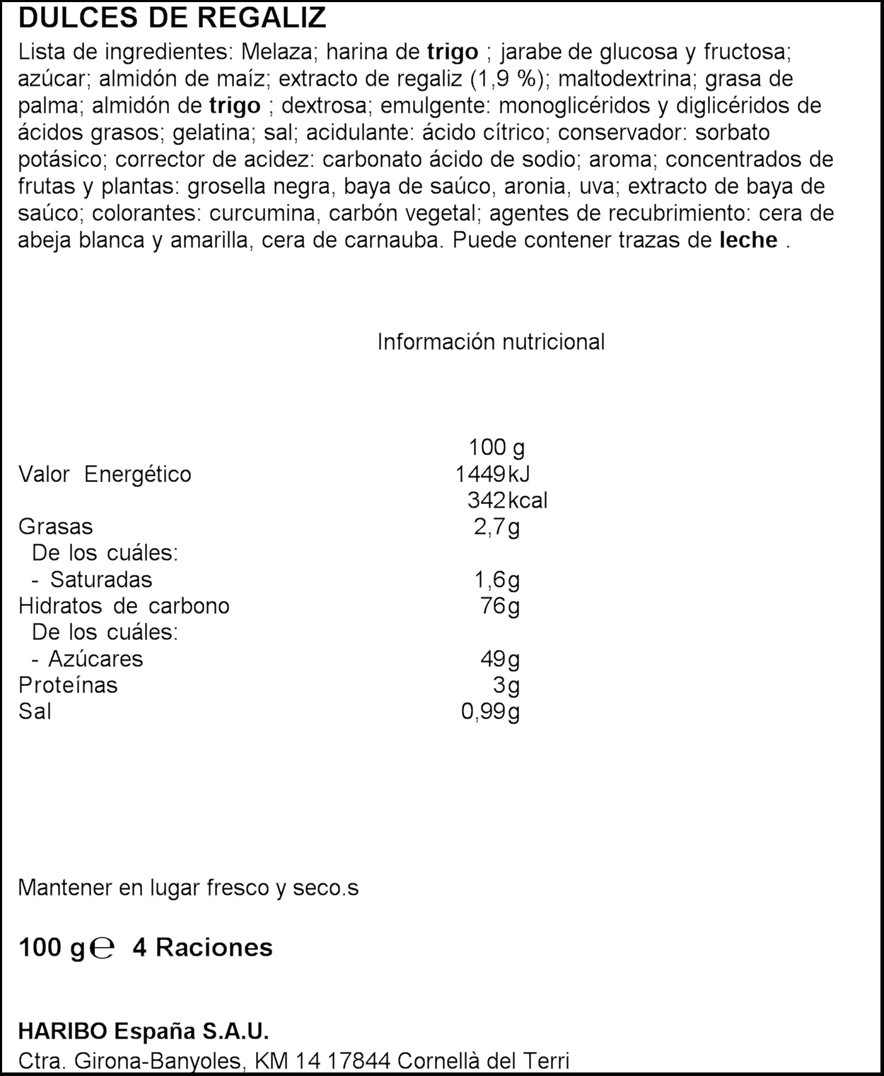 HARIBO Black Edition, 1 x 100 gr (Paquete de 5)