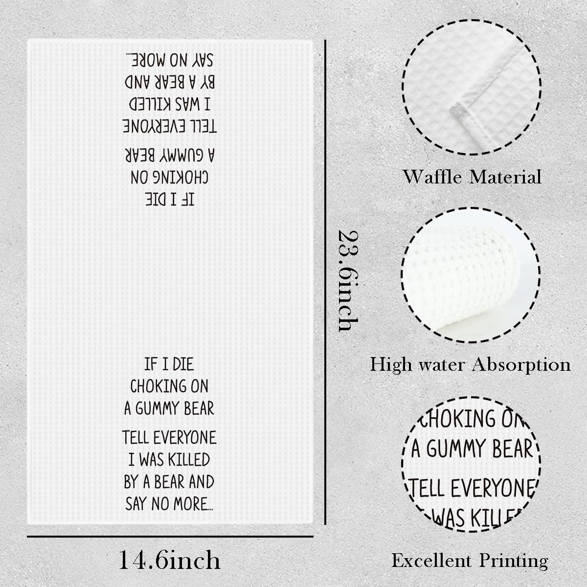 Funny Kitchen Towels Adult Humor Humorous Saying Gifts for Women Men Friends Hostess Waffle Weave Tea Towels Hand Towels Dish Towels Decor for Kitchen Bathroom 14×23 Inches - Image 2