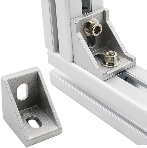 Miniatura 7 de TTZEZE - Paquete de 10 soportes de esquina de perfil de aluminio, soporte de junta de ángulo recto en forma de L, 0.394 x 0.945 x 1.181in, conector