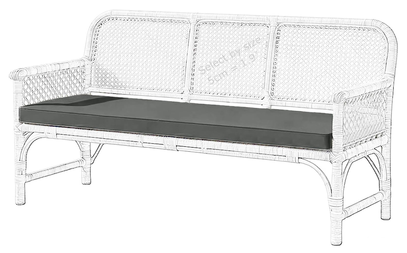 Iliemao Dark Grey Outdoor Bench Cushion Waterproof 80% 48X18 54X18 48 X 16 44 X 18 48X20 40X18 36X14 60 Inch With Filling, Comfortable Cushion For Patio Porch Swing Garden Furniture(,120X50 Cm 47X20 In)
