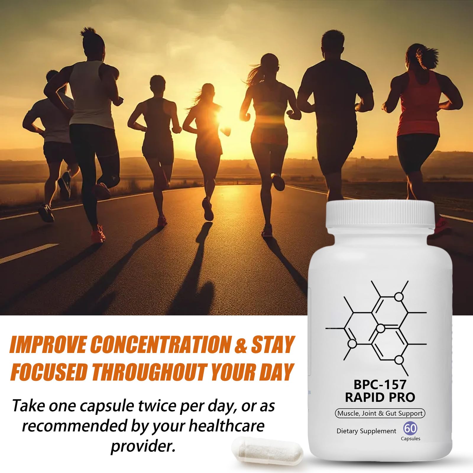 pucges BPC-157 Rapid Pro, 500 mcg, cápsulas de péptidos BPC 157,  recuperación muscular y del entrenamiento, sin OGM, sin gluten, 60 cápsulas  unidad (paquete de 1) : Amazon.com.mx: Salud y Cuidado Personal