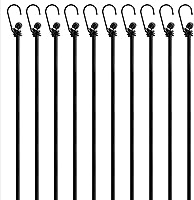 Vista 1 de PRETEX 12 cuerdas elásticas con ganchos, paquete de cuerda larga en negro, correas móviles de amarre elásticas fuertes con ganchos resistentes