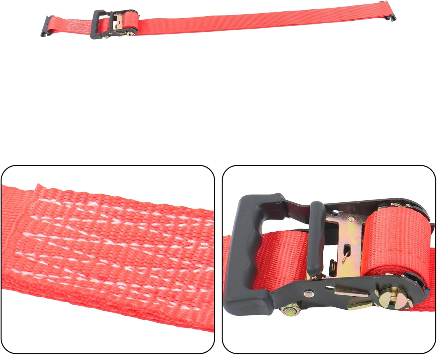 1 Set Red E-Track Wheel Chock Tie Down Kit with 8' Heavy Duty Trailer Tire Ratchet Straps 4500lbs Break Strength Replacement for ATV UTV Lawn Mower