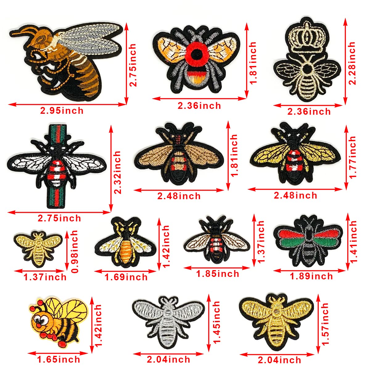 Opstrijkpatch met gouden ster: geborduurde appliqué (set van 2
