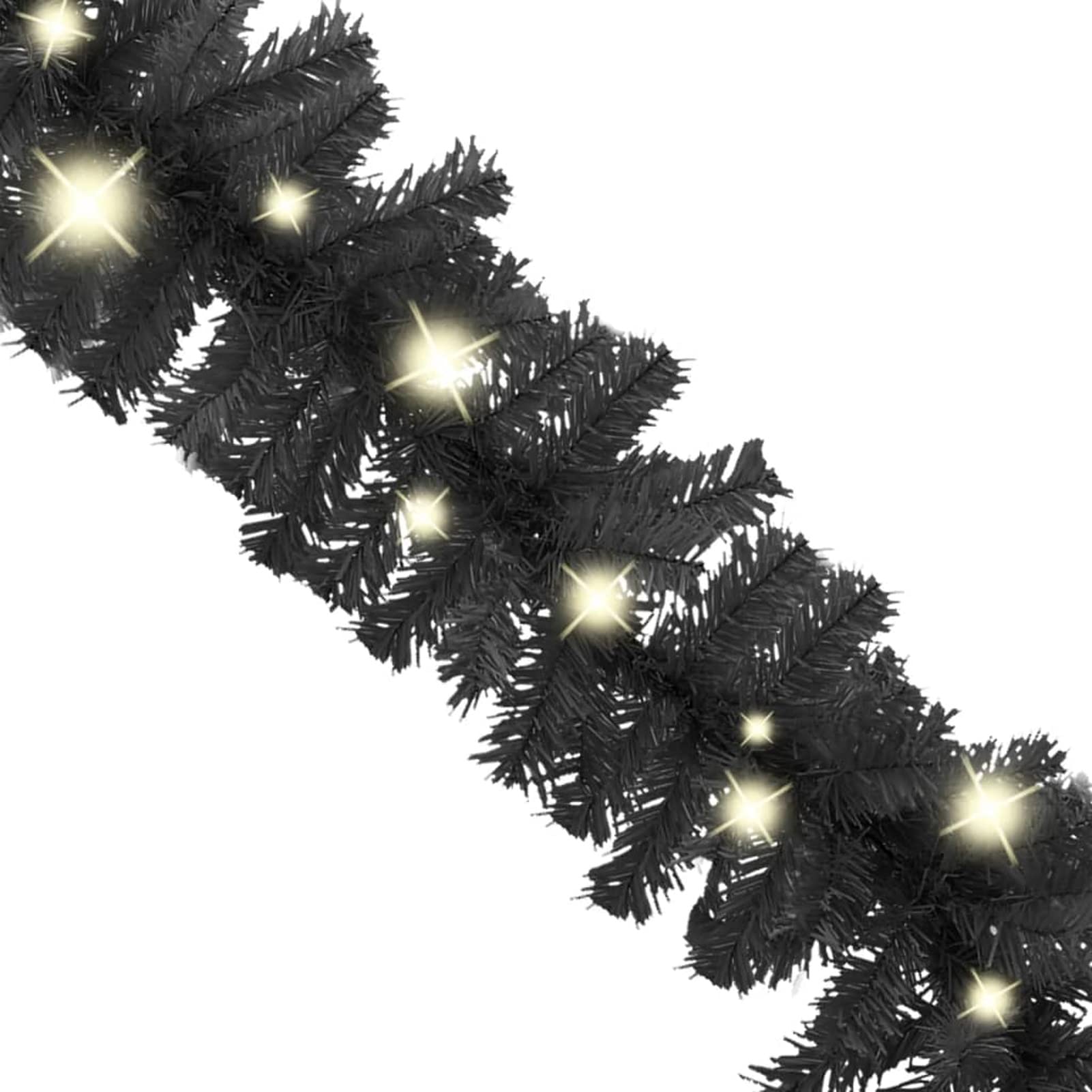 Tidyard Weihnachtsgirlande mit LED-Lichtern Weihnachtsdeko Tannengirlande Weihnachten Weihnachtsgirlande Dekogirlande Girlande Weihnachten Weihnachtsbeleuchtung 10 m Schwarz