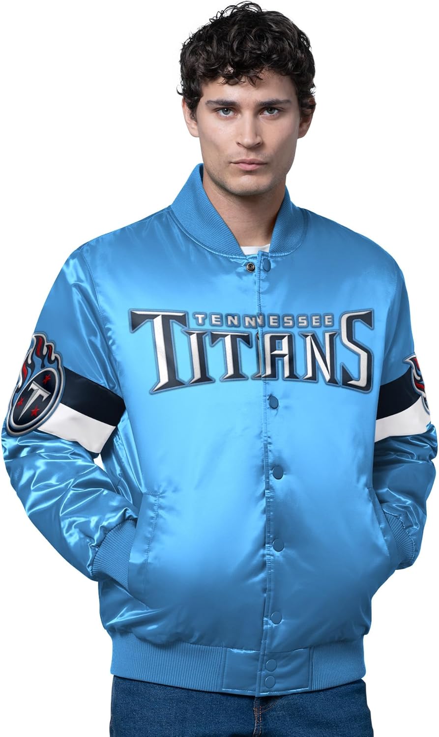 STARTER Men's NFL Triple Option Satin Varsity Full-Snap Jacket