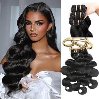 Body Wave Bundles Human Hair, 100% Raw Cambodian Hair SoftMAX Wavy 3 Bundles (20 22 24 Inches), Triple Lifespan Virgin Human Hair Bundles, Silky Thick Full, No Shedding, Natural Color