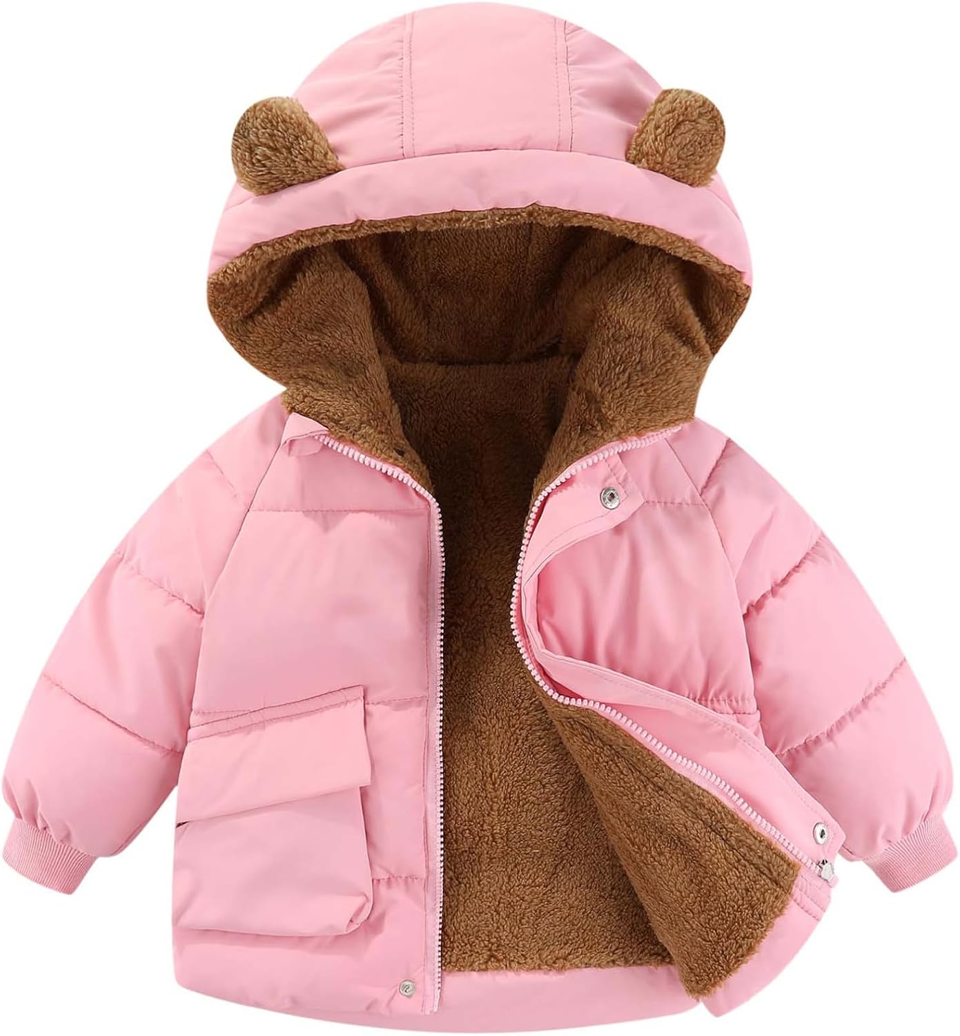 iiniim Toddler Kids Winter Warm Jacket Down Puffer Coat Boys Girls Thick Hooded Outwear with Pockets