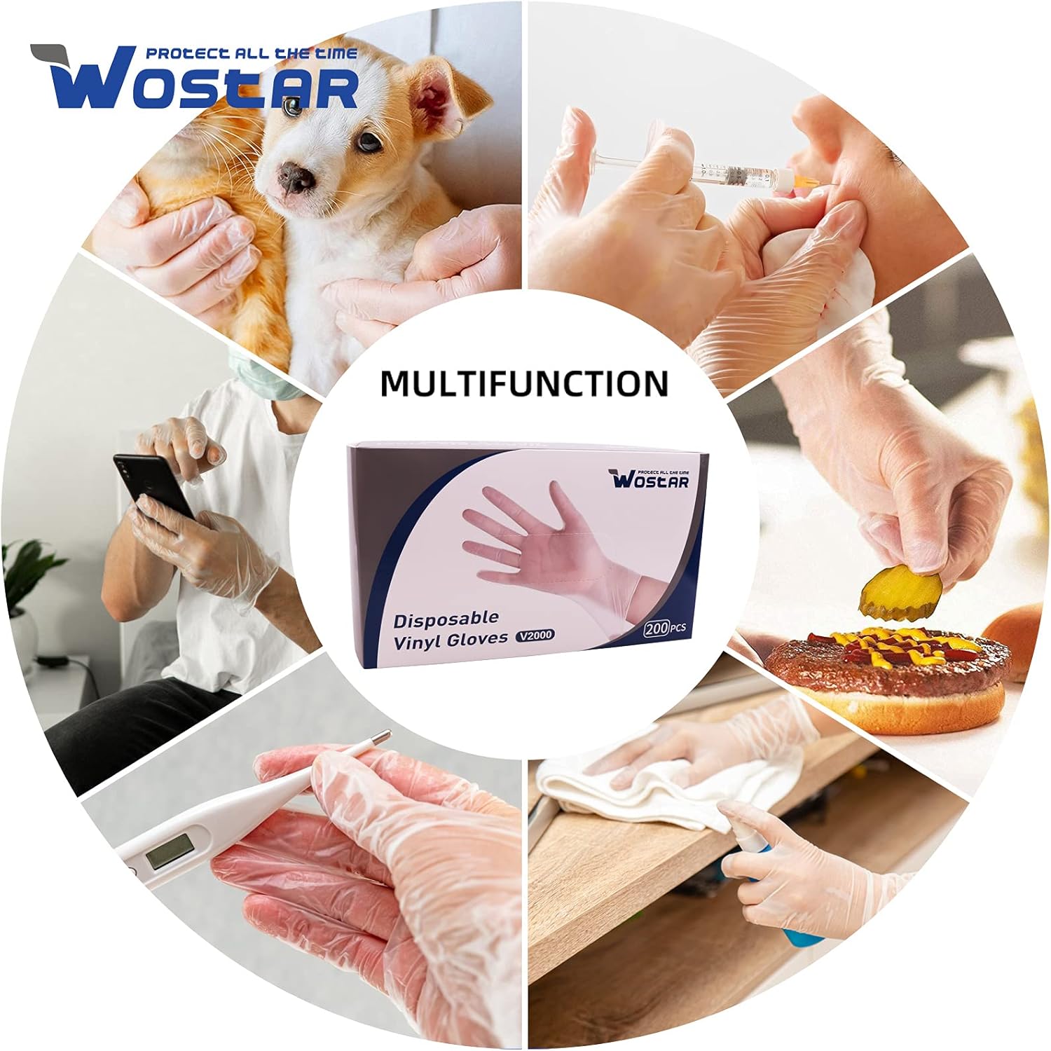 Nitrile Disposable Gloves 3 Mil Latex Free Safety Working Gloves for Food Handle or Industrial Use