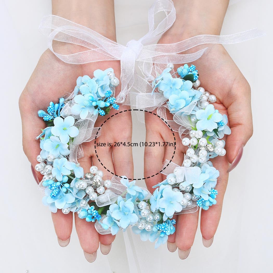 Campsis Blue Flower Headband, Floral Headpiece for Girls - Image 2