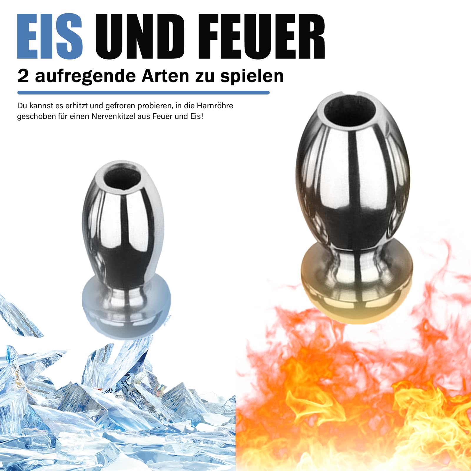 BDSMAGE Dilatatore uretrale cavo in acciaio inossidabile, set da 5, plug per pene in metallo, stimolazione della prostata, giocattolo sessuale erotico SM per uomini