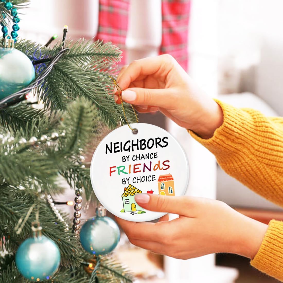 Condition photo showing New/Like New for Neighbor Christmas Ornaments 2025,Gifts for Neighbors at Christmas,Chance Made Us Neighbors Ornament,Gift for Neighbors and Friends,Best Neighbor Gifts