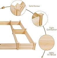 Vista 8 de S AFSTAR Cama de jardín elevada de madera, kit de jardinera divisible, cama elevada para plantar flores al aire libre, macetas sobre el suelo