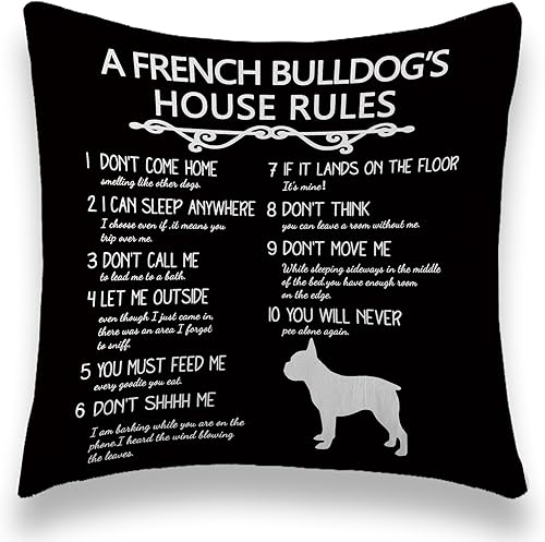 TUNW - Funda de cojín decorativa para bulldog francés, regalos de bulldog francés, regalos de bulldog francés para mujeres, decoración de bulldog