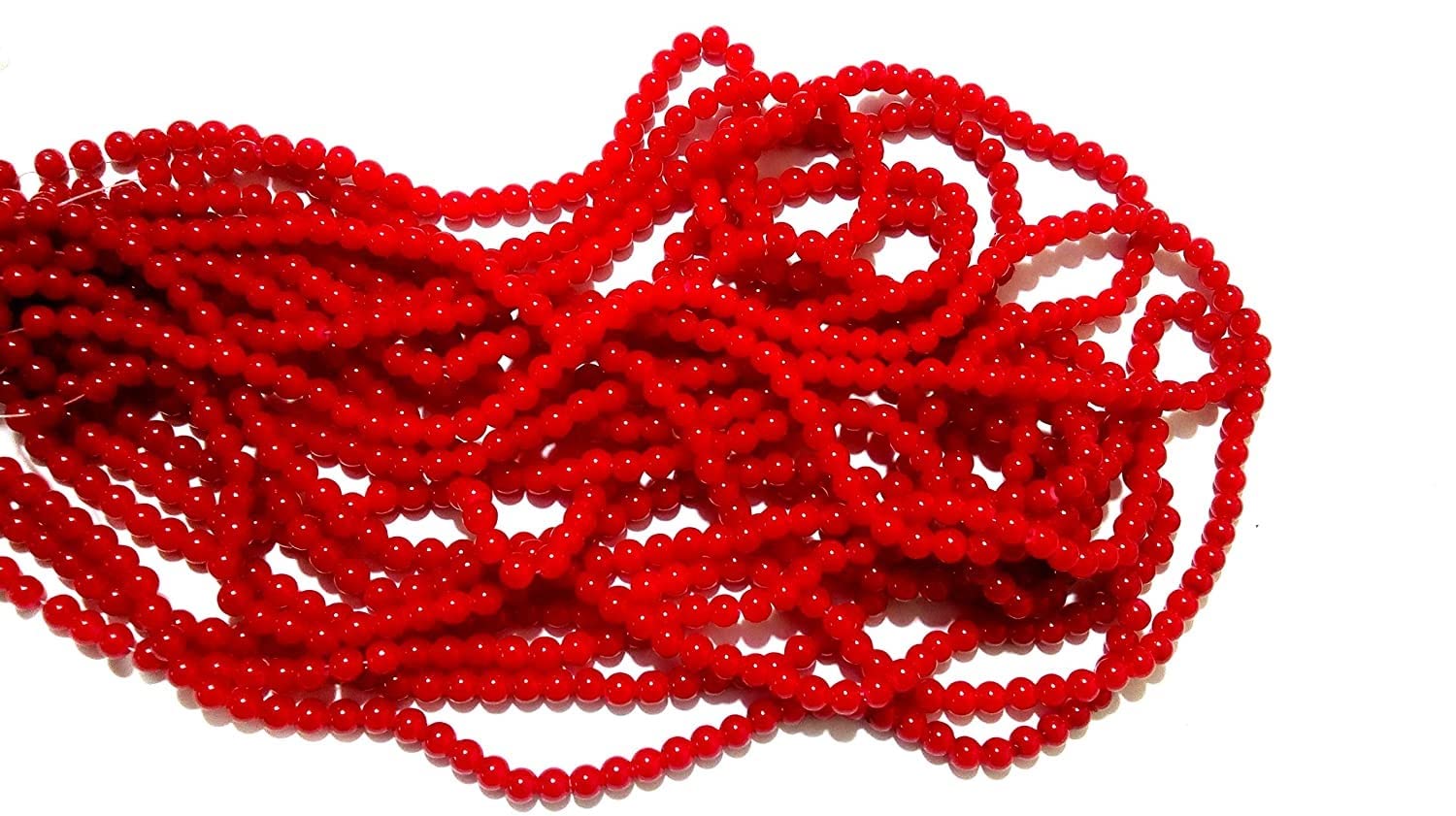 AM Glass Beads Red 8mm Round for Jewellery Making, Crafts Pack of 100