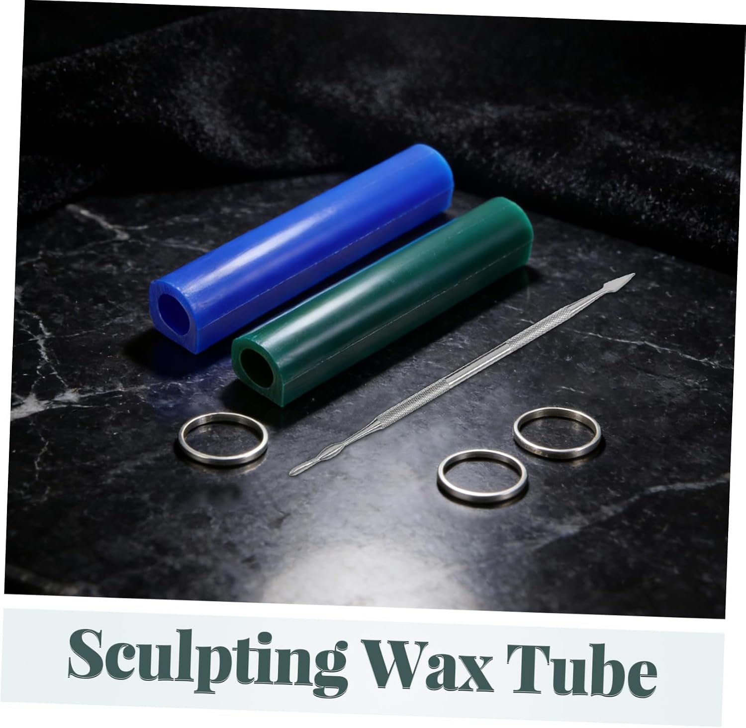 Blue Ring Carving Wax Tube 3pcs with Stainless Steel Tool Set