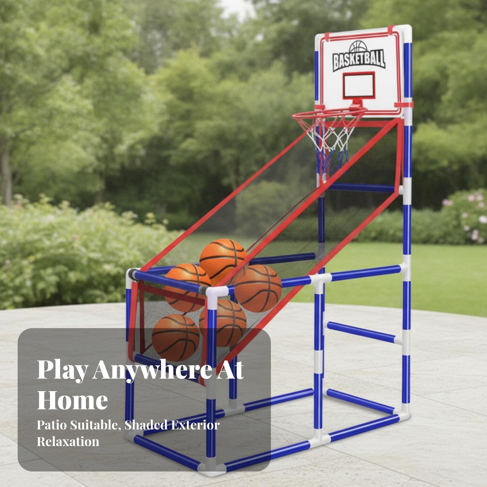 Harilla Set Baloncesto con Bomba Inflado | Diseño Compacto para Espacios Pequeños, Baloncesto con Soporte Inpendiente, Acuado para Niños