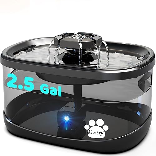 Miniatura 9 de Kastty Fuente de agua para perros de 300 onzas9 litros, dispensador automático de agua extra grande para mascotas con 3 modos de flujo y filtro XL