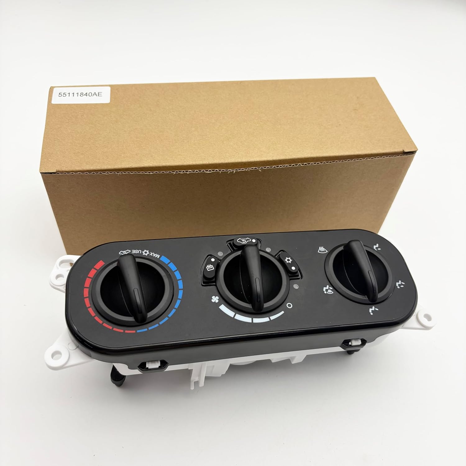 Car Climate Control Panel OE 55111840AE Automotive Air Conditioning Panel Replacement for JEE-p Wrangler 3.8L 2007-2010, Replace 55111840AB, 55111840AC