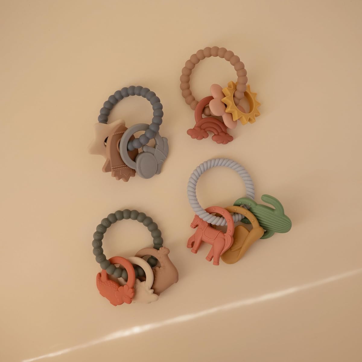 Mushie Silicone Teething Set – 3-Pack (Panda, Bear, Hedgehog) view 3