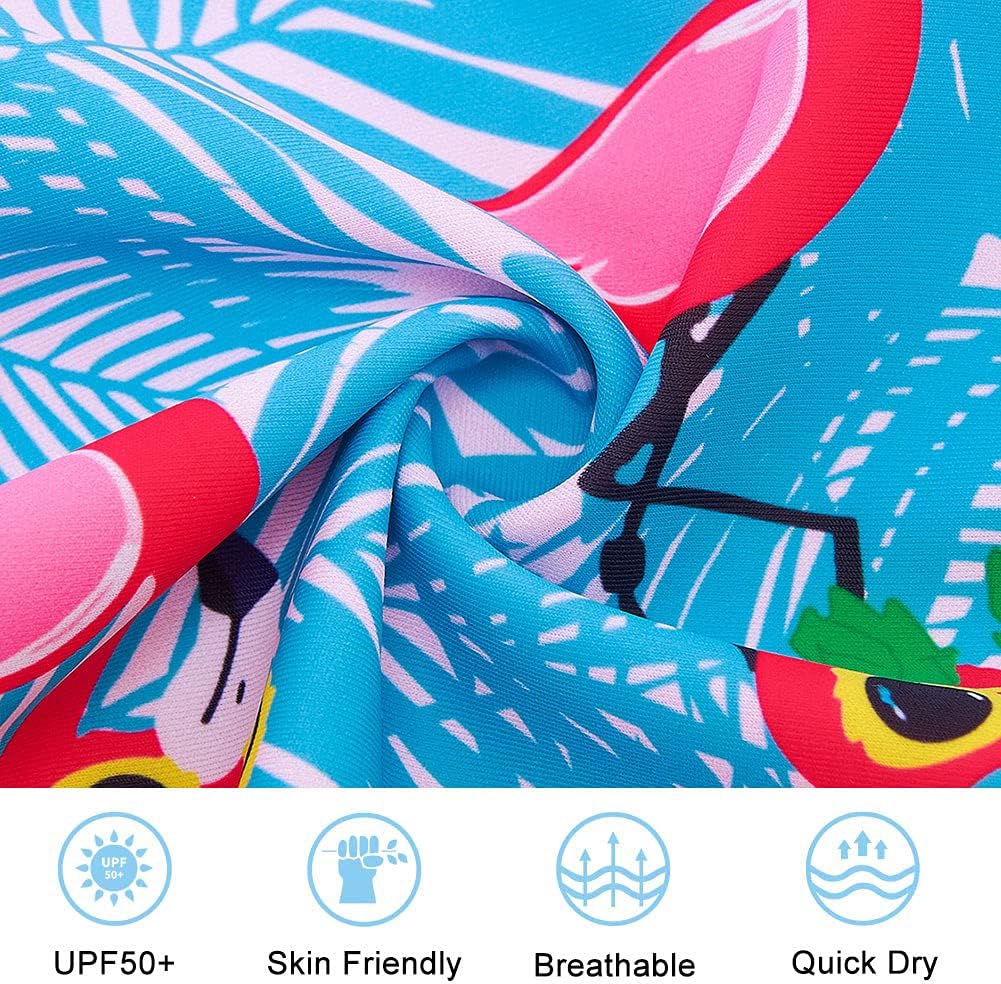 Funnycokid Girls Rash Guard Swimsuit Set Long Sleeve Bathing Suit Two Piece 2-10 Years - Image 4