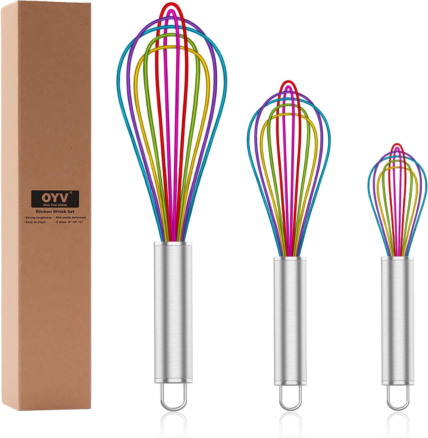 Core Kitchen 2 Piece Whisk Set Rainbow Home & Kitchen