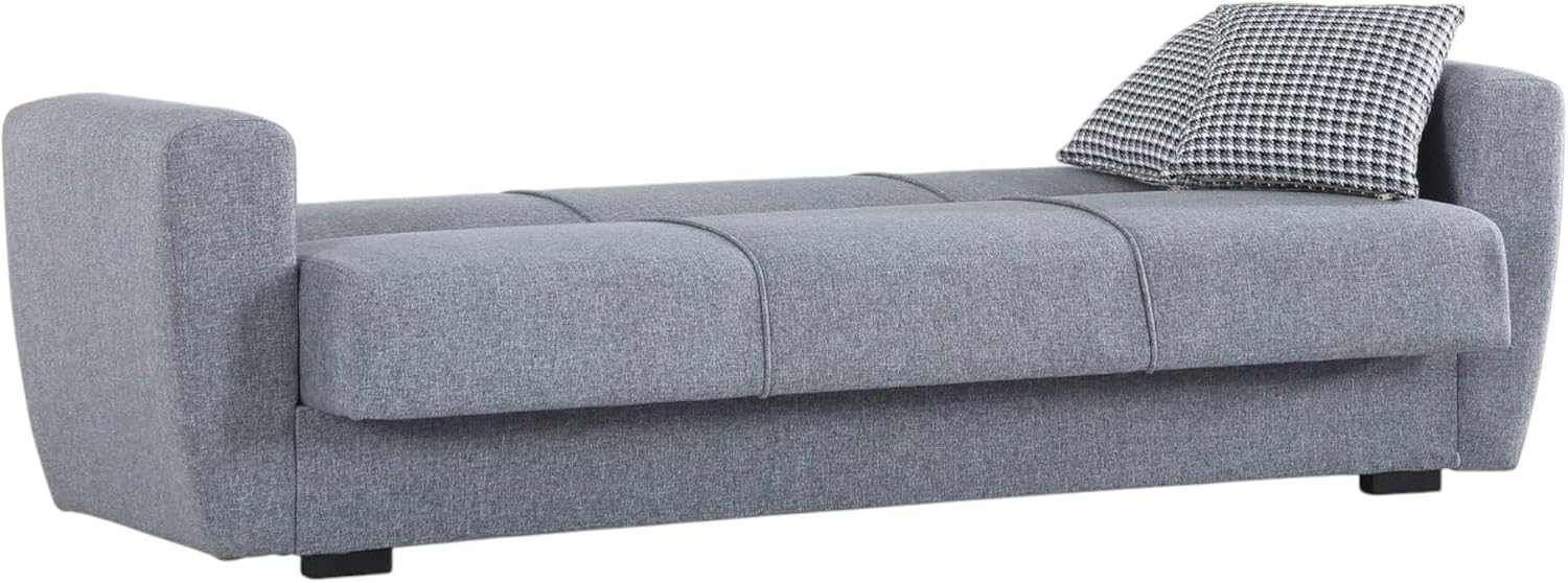 Dmora Escobar 3 Seater Sofa Bed, Linear Storage Sofa, Living Room Sofa, Click-Clack Opening, 223 x 84 x H 80 cm, Grey