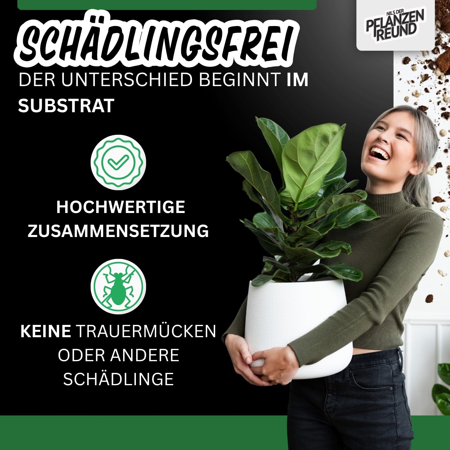 Nils der Pflanzenfreund Monstera Erde (2,5 L)  Araceae Substrat fr  Monstera, Philodendron & Alocasia, Grnpflanzenerde fr Zimmerpflanzen,  nhrstoffreich fr krftige Wurzeln und gesundes Wachstum : Amazon.de:  Garten