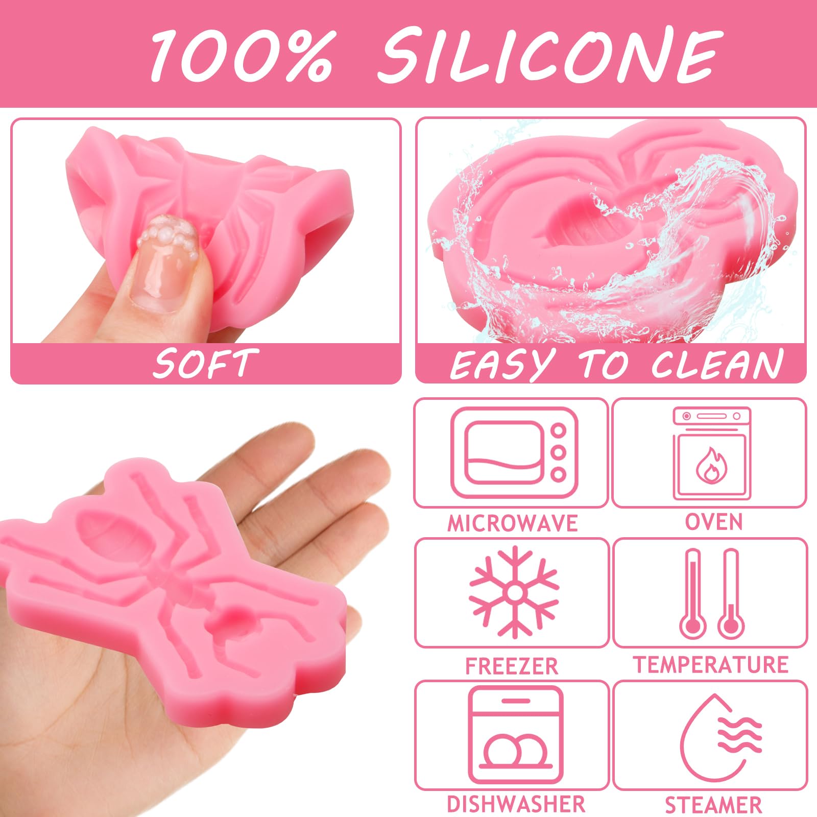 Insect Chocolate Molds, Scorpion Ant Spider Silicone Molds, Gecko Centipede Insect Prank Fondant Baking Molds for Cake Decoration Cupcake Topper Candy Sugar Craft Gum Paste Clay Resin, Set of 5 - Image 3