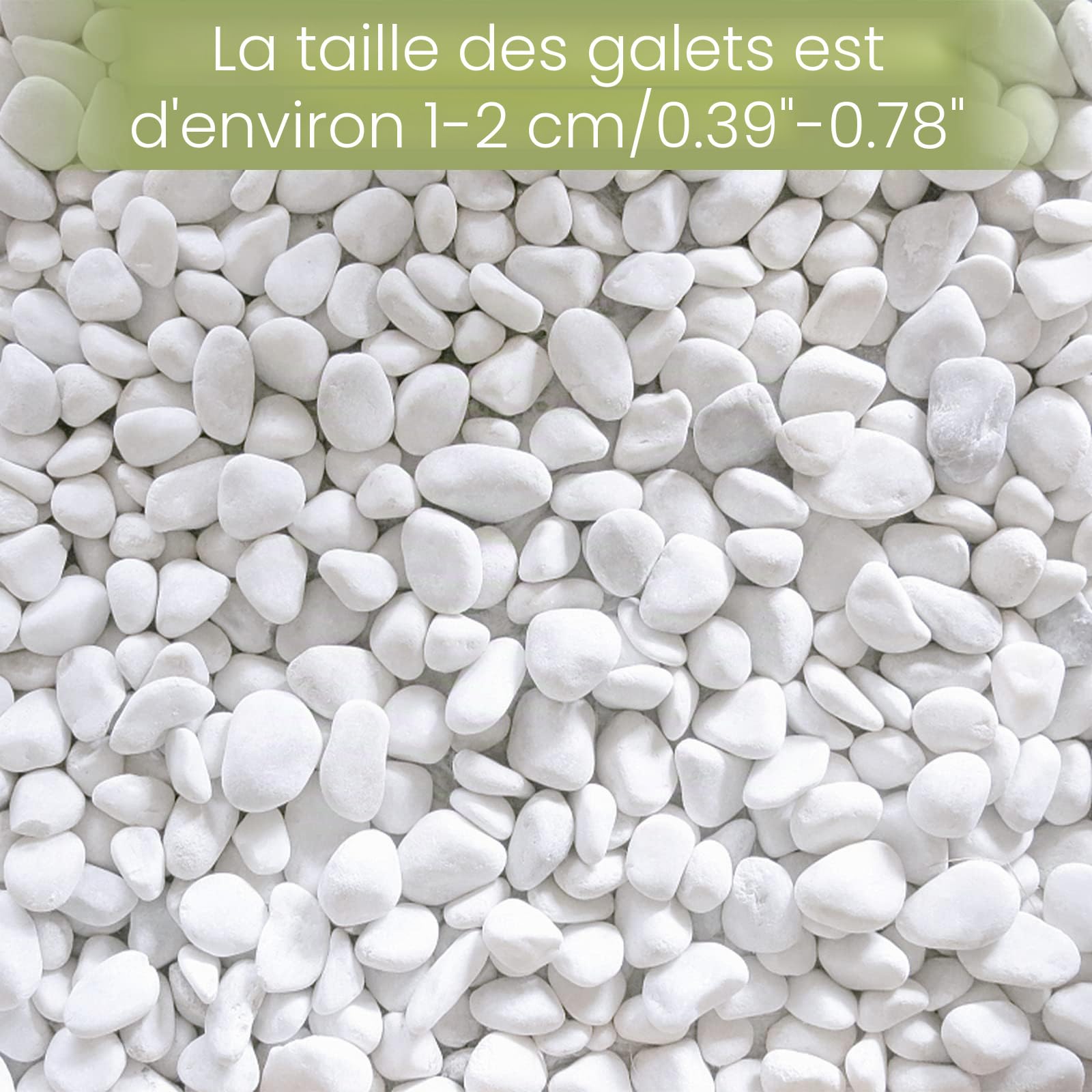 Gravier Galets Pierres Petits Cailloux de Marbre Blanc Naturels Cailloux Décoratifs Blancs pour Aquarium Décorations de Jardin Pots de Fleurs et Plantes Vase, 500g
