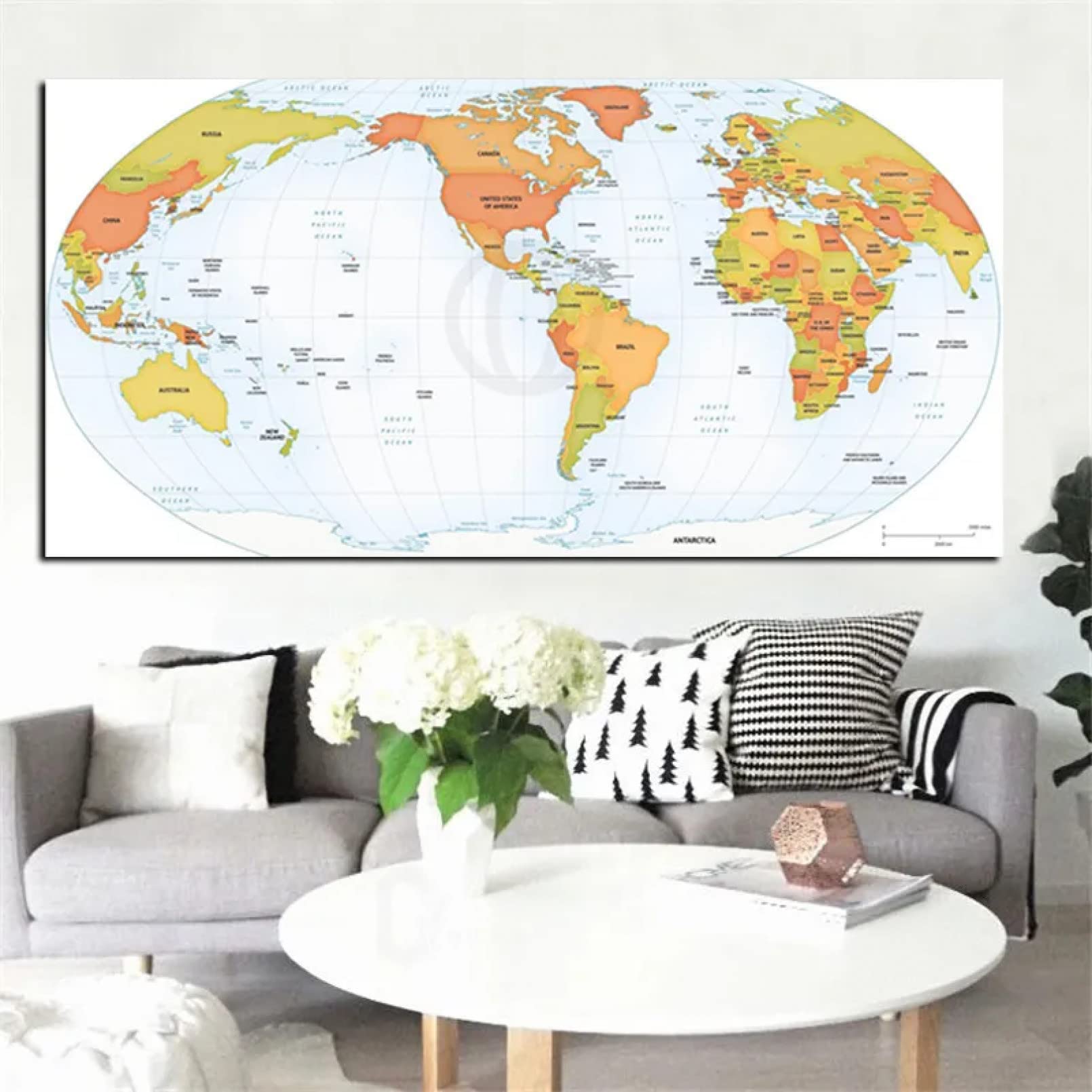 Globus Weltkarte Leinwand Malerei Poster Druck Kunst Wand Bild für Büro Besprechungsraum Schule Dekor