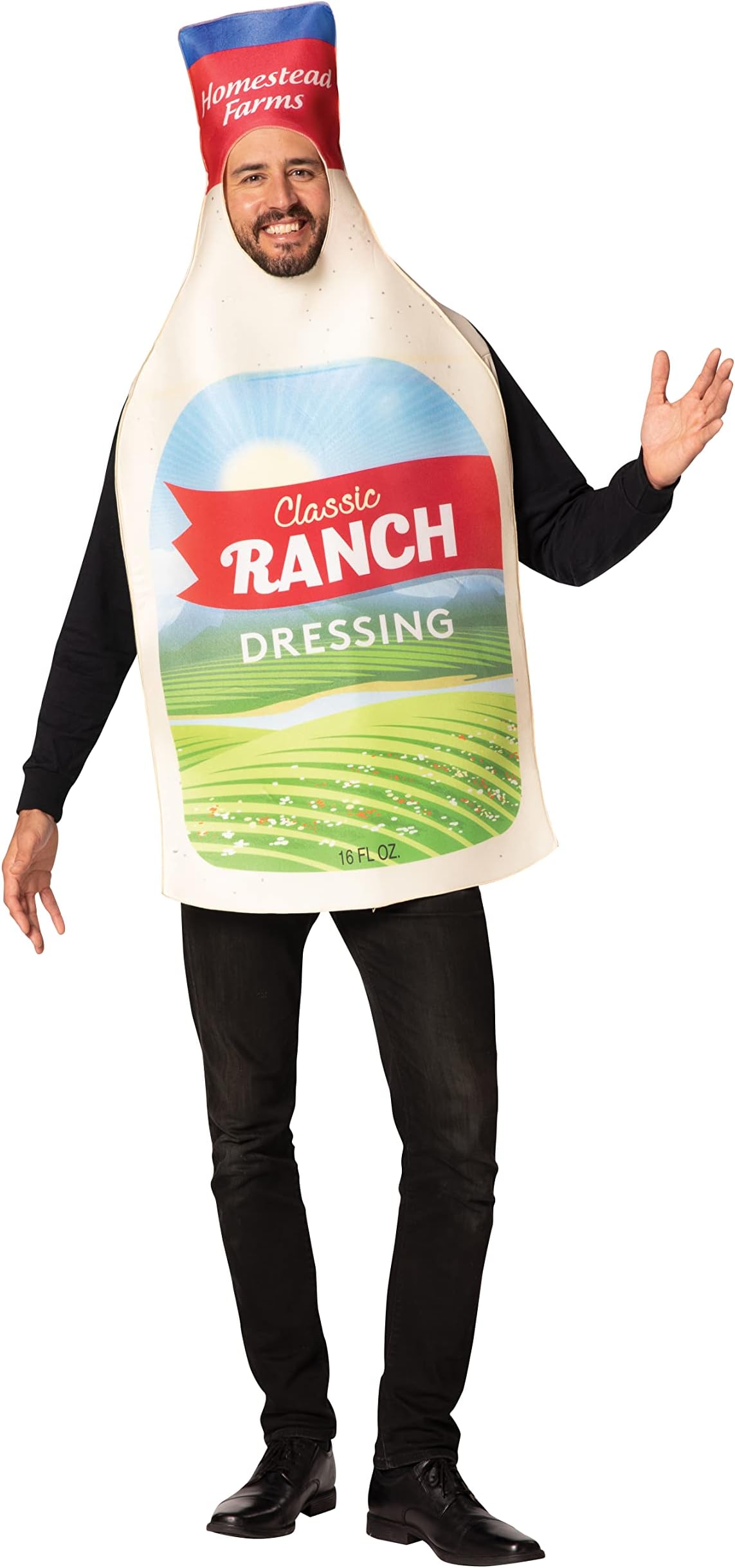 Rasta Imposta Ranch Dressing Bottle Costume Salad Cobb Condiments Food Seasoning Dip Buttermilk Dress Up Cosplay Party Costumes, Adult One Size
