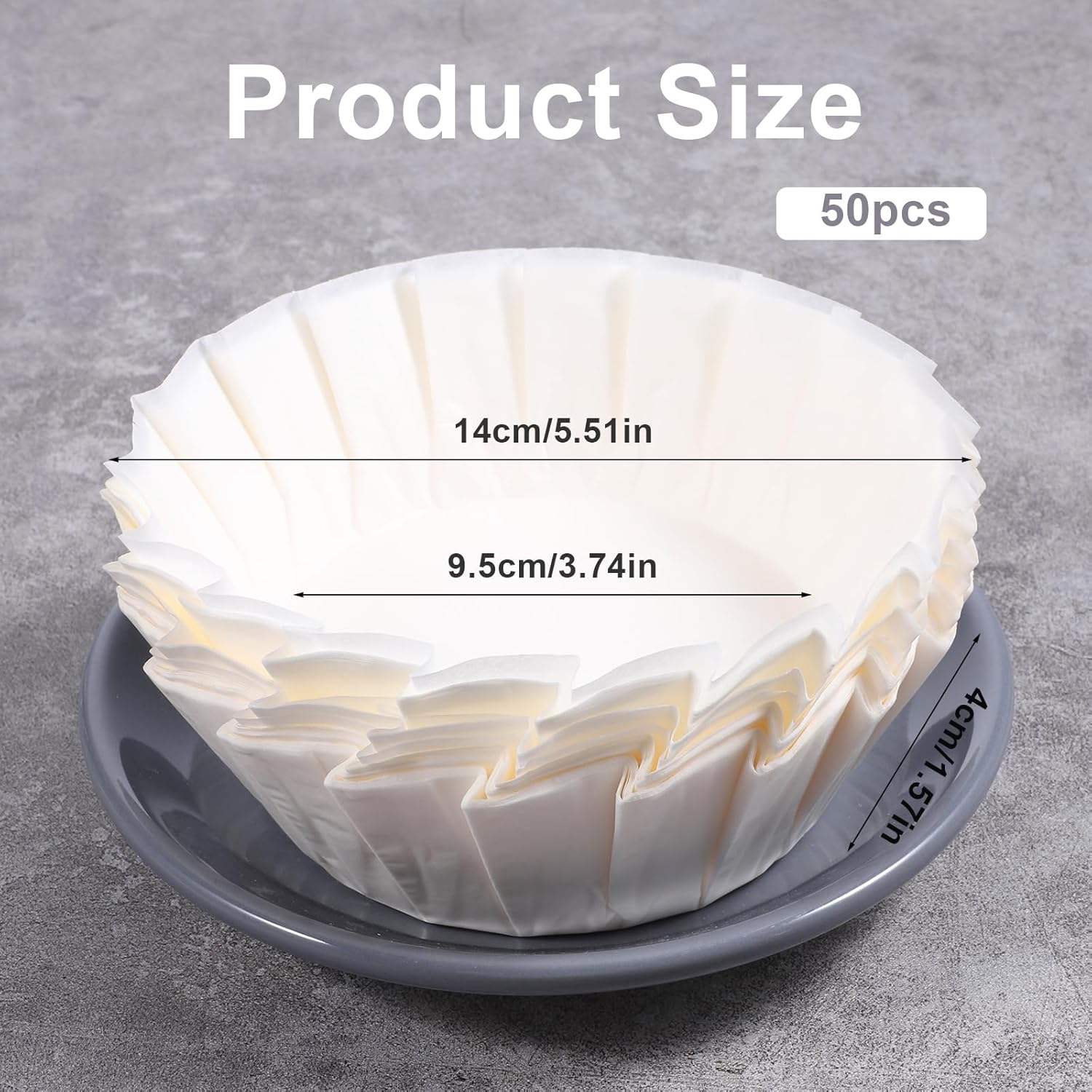 50 PCS Basques Cake Paper, 4 Inch Disposable Round Parchment Liners, Non-Stick Muffin Cupcake Liners Wrappers Oil Paper for Baking Cheesecake Cake Pan Oven Air Fryer - Image 2