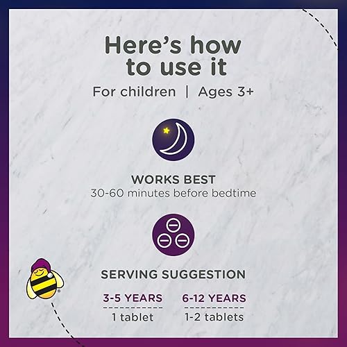 Miniatura 6 de Zarbee's Tableta masticable de melatonina para niños, 1 mg de melatonina, suplemento para dormir eficaz y sin medicamentos, sabor natural a uva, sin
