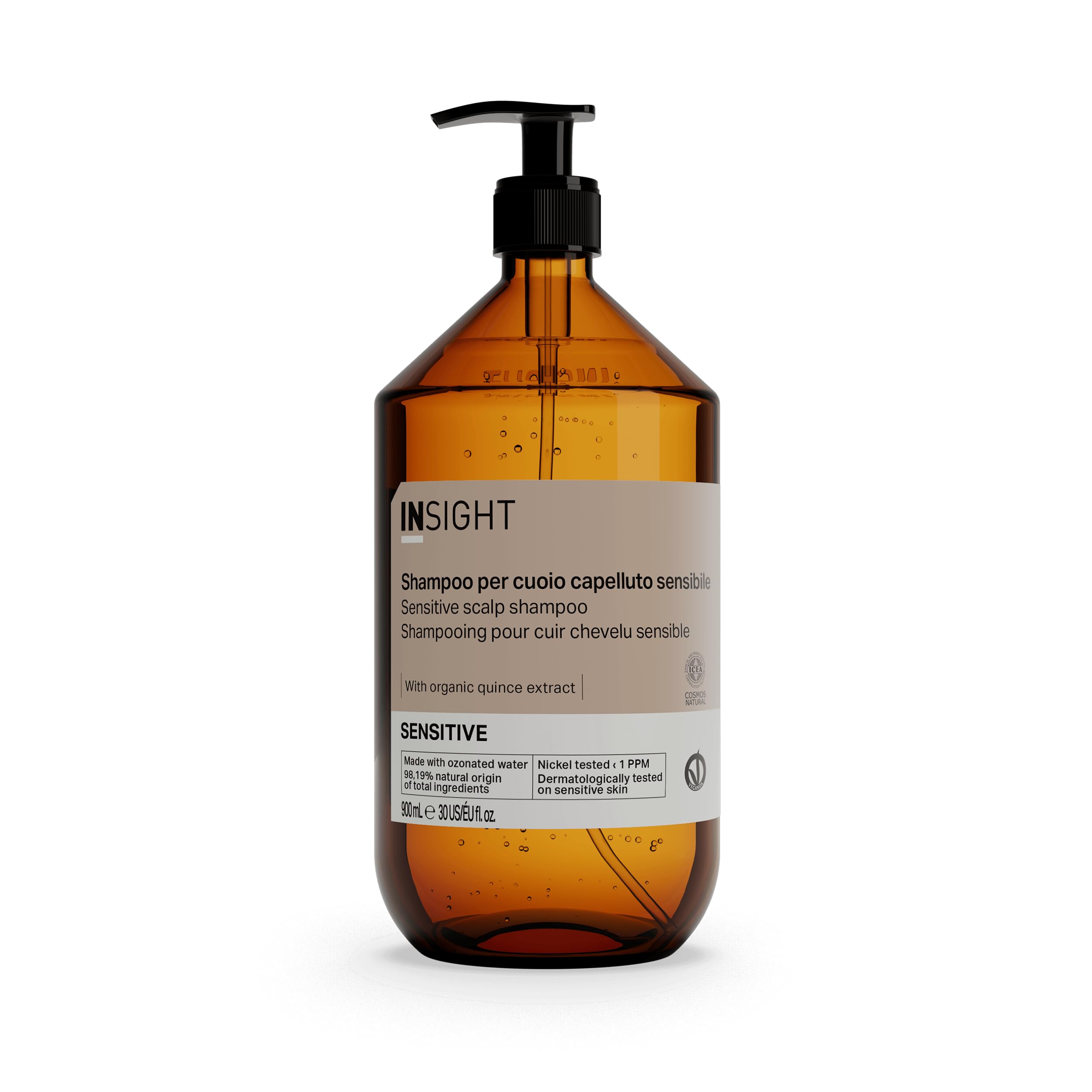 Insight Shampoo per cuoio capelluto sensibile Sensitive 900ml | Shampoo per cuoio capelluto sensibile | confezione in vetro
