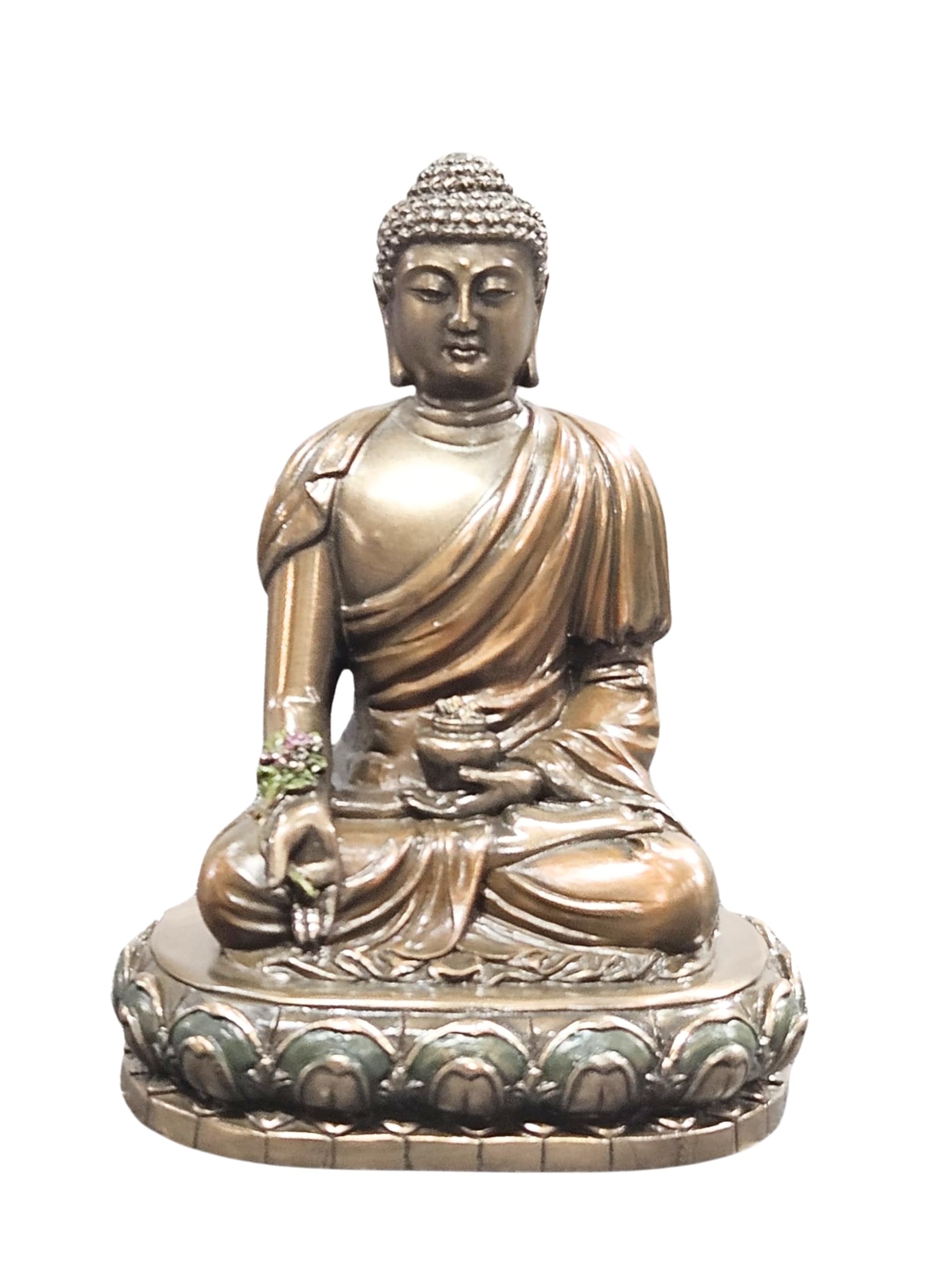 Statue de Bouddha en résine métallique aux finitions soignées 14cm
