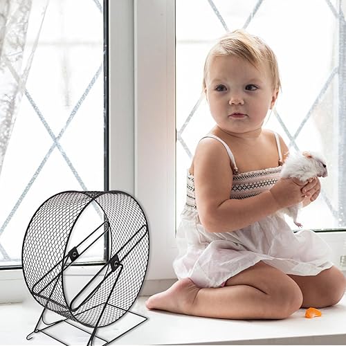 Miniatura 4 de TEHAUX Chinchilla Wheel Hamster Running Wheel Hedgehog - Juguete para correr con estante para hámster, rueda de ejercicio silenciosa,