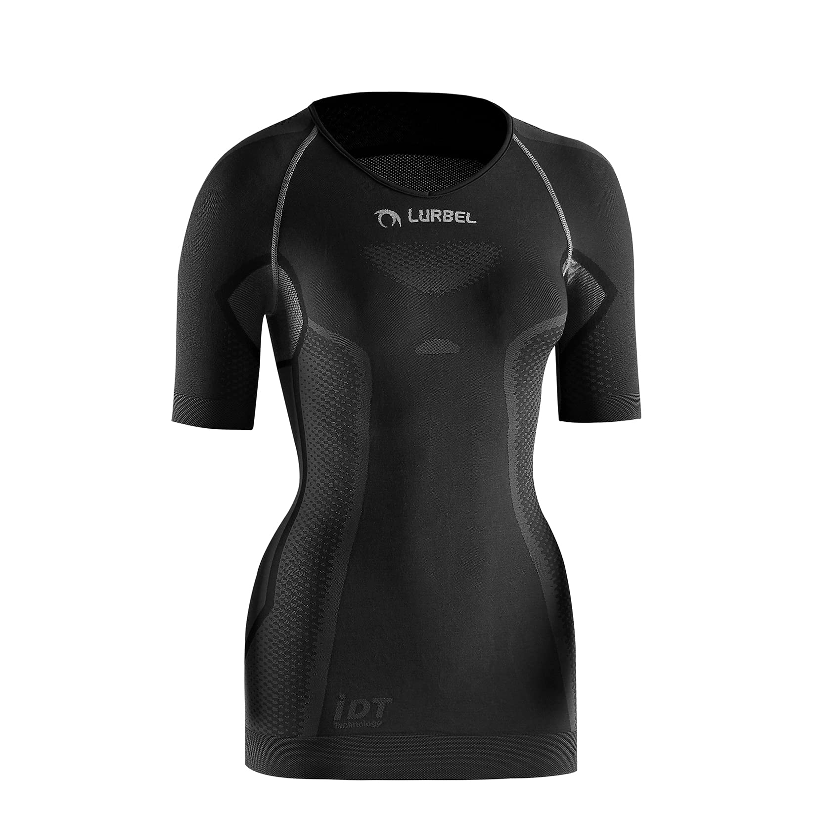 LURBEL Cristallo Short Sleeves W Maglia Interna Traspirante Maglia da Corsa, Manica Corta, Maglia Trail Running Termoregolatrice, Antibatterica Donna (M – Medium, Marengo-Marengo)