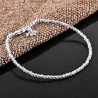 Vista 76 de Natural Gemstone Micro Round Beads Dainty Choker Bangle Bracelet, Handmade Jewelry for Women, Healing Chakra Crystals Silver Plated Chain 8 inch