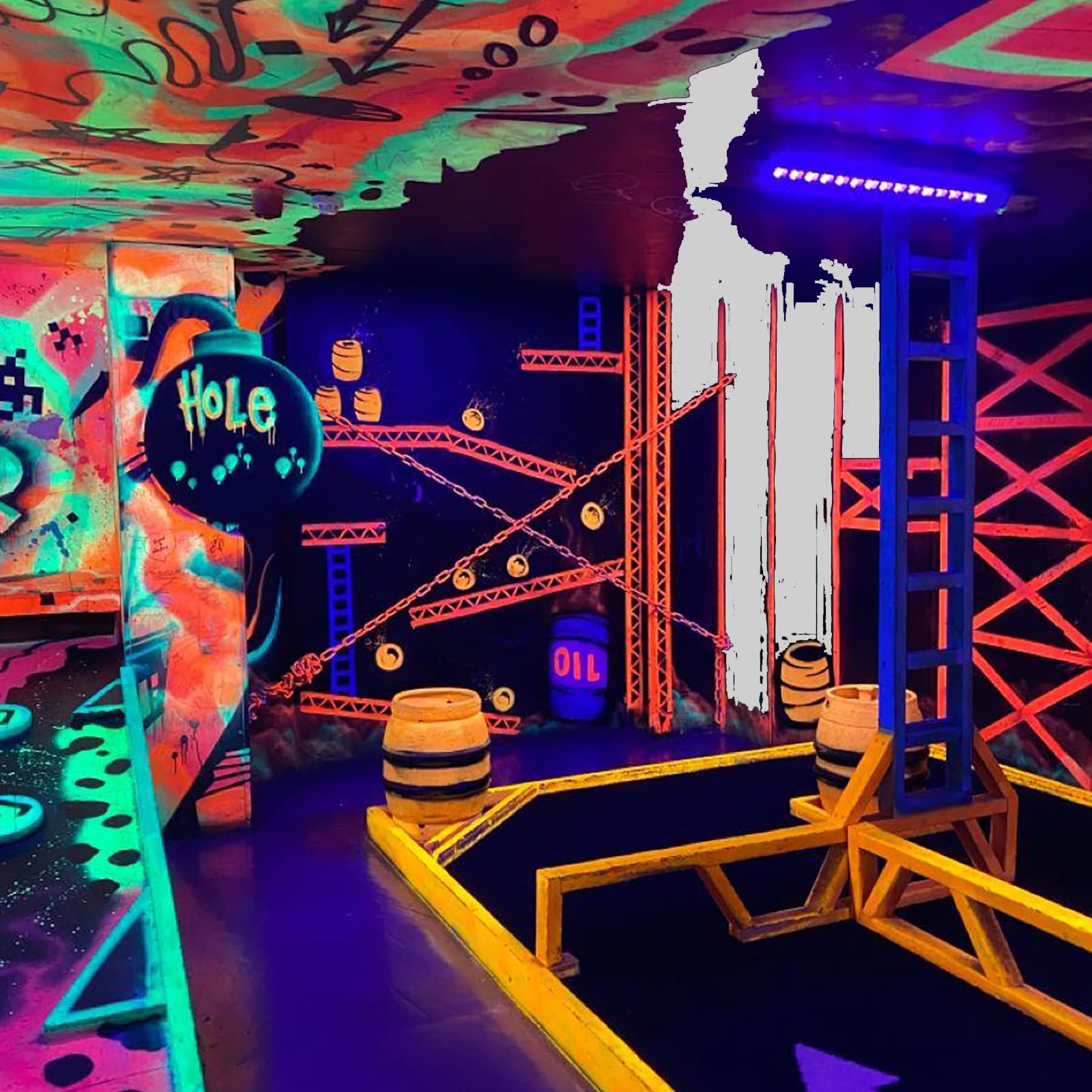 YQNLIFA 4 Pack LED Black Lights, Blacklight Bars with Plug+Switch+5ft Cord, Light Up 22x22ftx4,Blacklight for Glow Party, Fluorescent Poster, Body Paint, Halloween Decorations,Bedroom, Stage Lighting